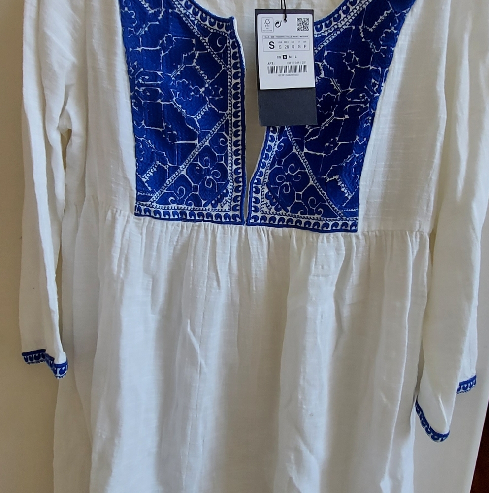 Zara embroidered top